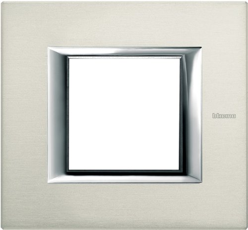 Рамка прямоугольная Legrand BTicino Аxial Axolute 2 мод алюминий  картинка